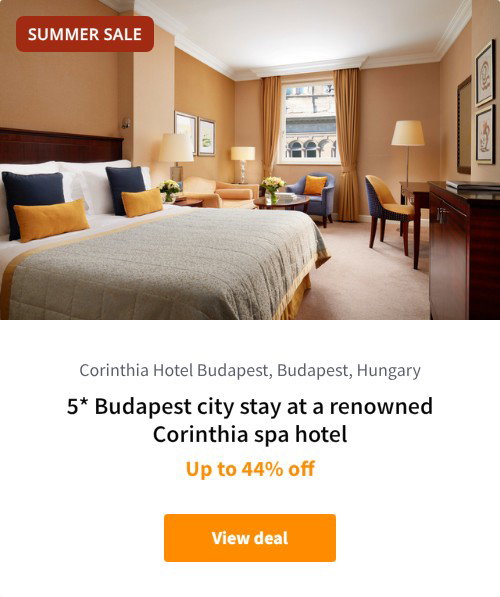 5* Budapest city stay at a renowned Corinthia spa hotel