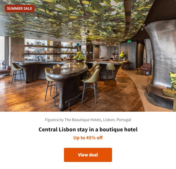 Central Lisbon stay in a boutique hotel
