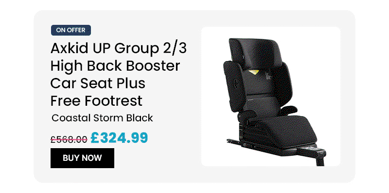 Axkid Up Group 2/3 High Back Booster Car Seat + FREE Footrest 