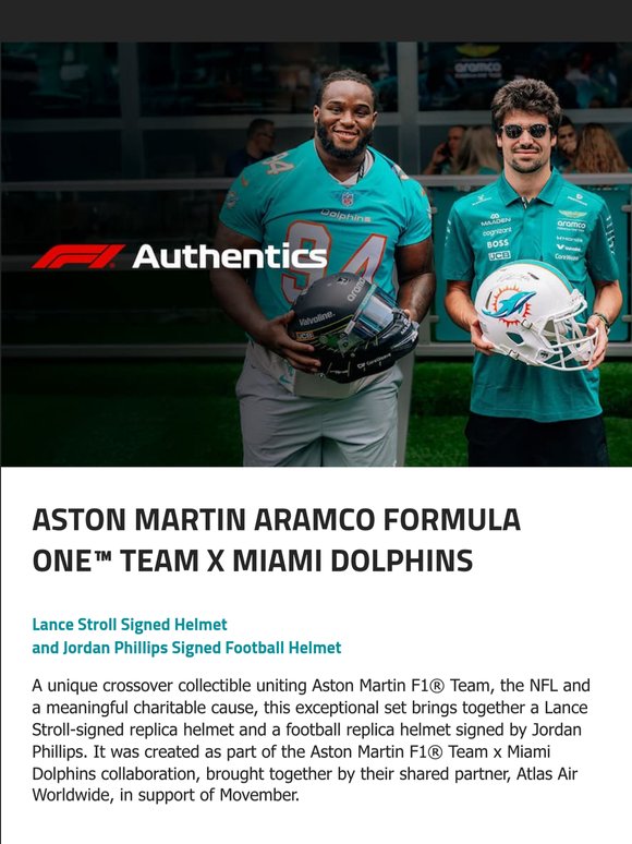 Ending Soon: Own This Rare Aston Martin F1® & NFL Signed Set