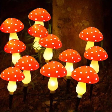 Solar Powered Mushroom Garden Lights 