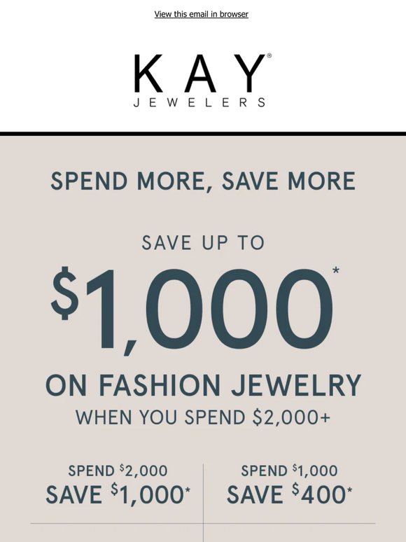Save More 💎 $200 OFF* $500+ on Select Fashion Jewelry