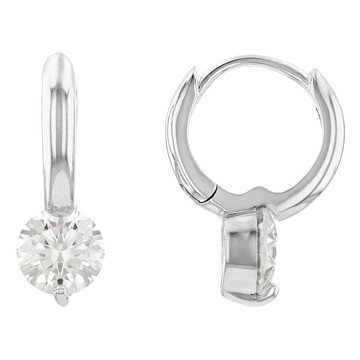 Moissanite Platineve Solitaire Earrings 2.00ctw DEW