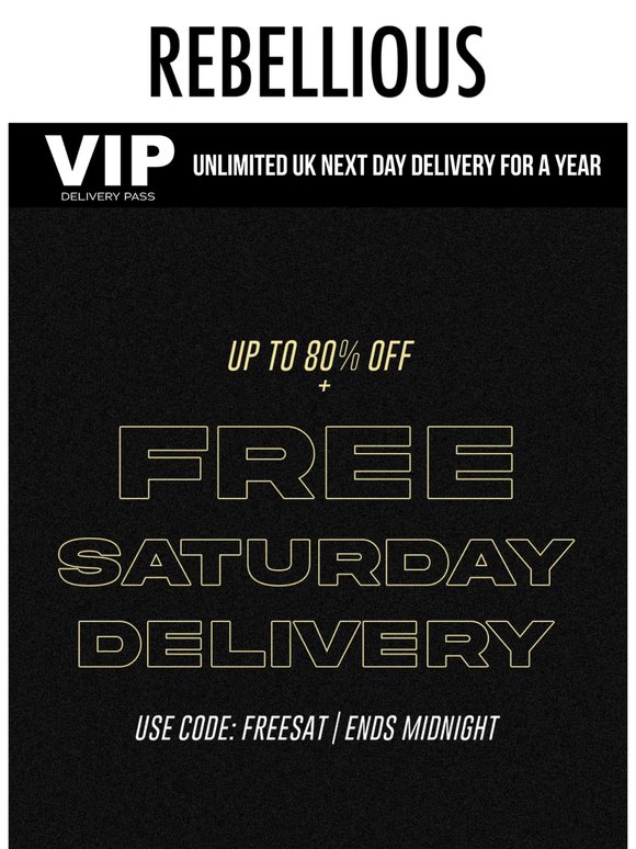 Free Saturday Delivery Starts Now 🚚