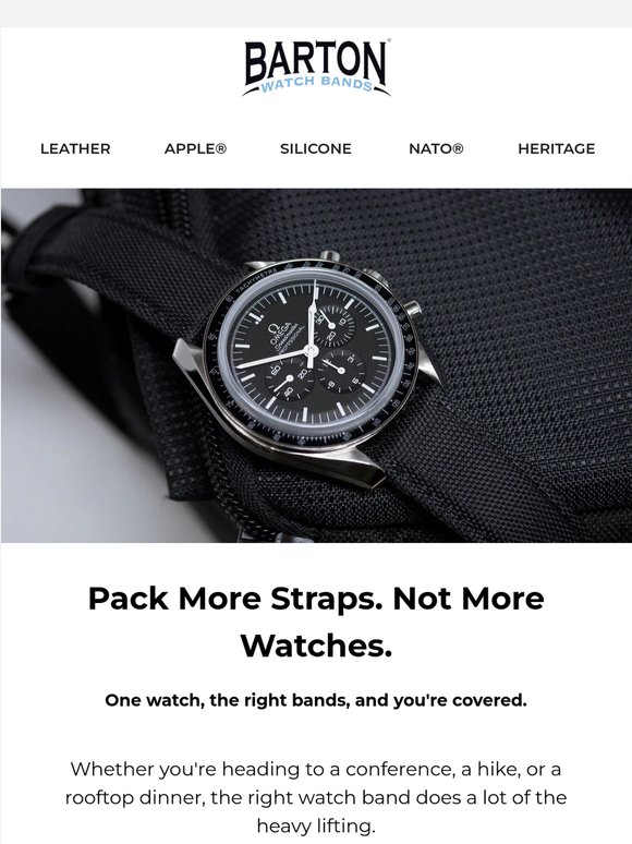 Your watch handles the trip. The right strap handles the moment.