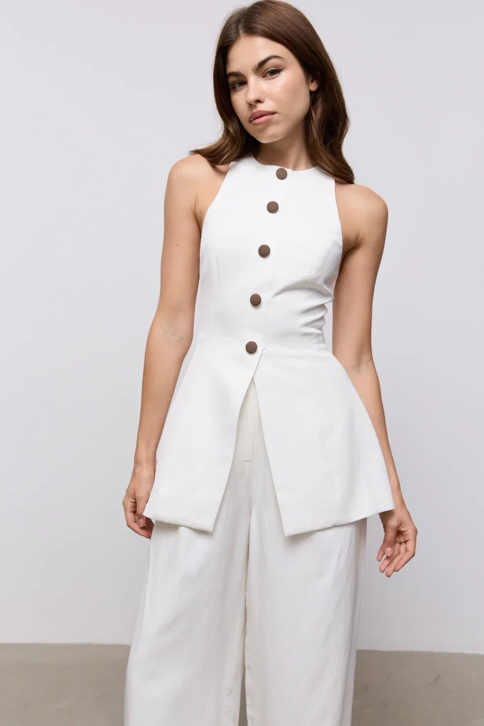 Image of Linen Mix Waistcoat