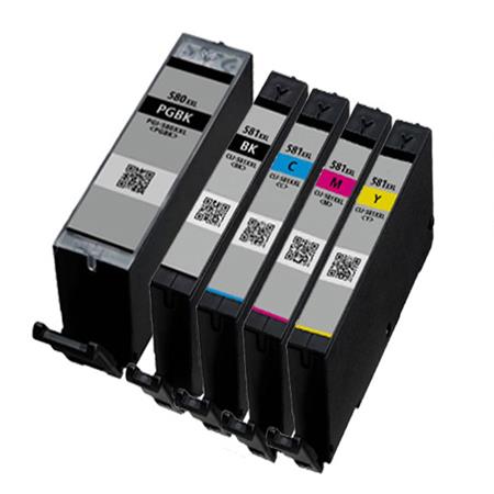 Image of 999inks Compatible Multipack Canon PGI-580PGBKXXL and CLI-581BK/C/M/Y (XXL) 1 Full Set Inkjet Printer Cartridges
