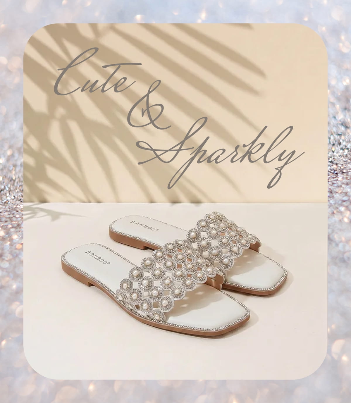 Cute & Sparkly - Shop Gemstone Cutout Band Slide Sandals