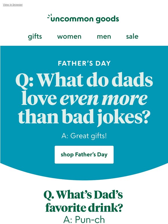 Dad jokes + dad gifts