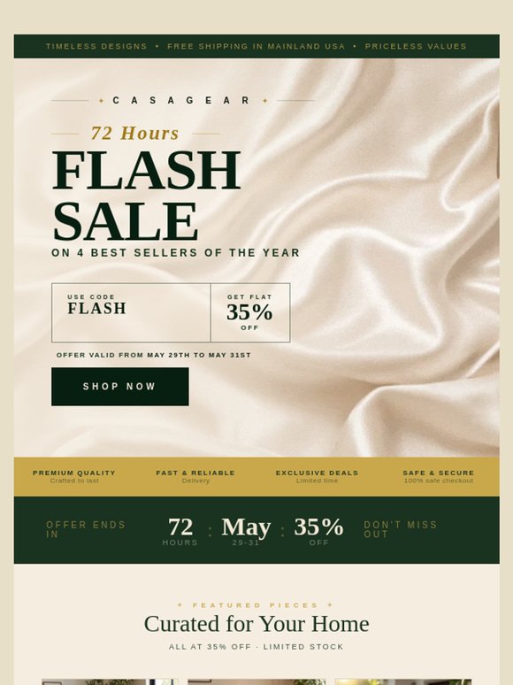 3-Day Flash Sale: Flat 35% Off Starts Now ⚡