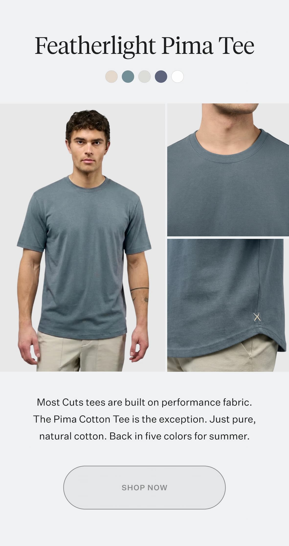 Shop Featherlight Pima Tee