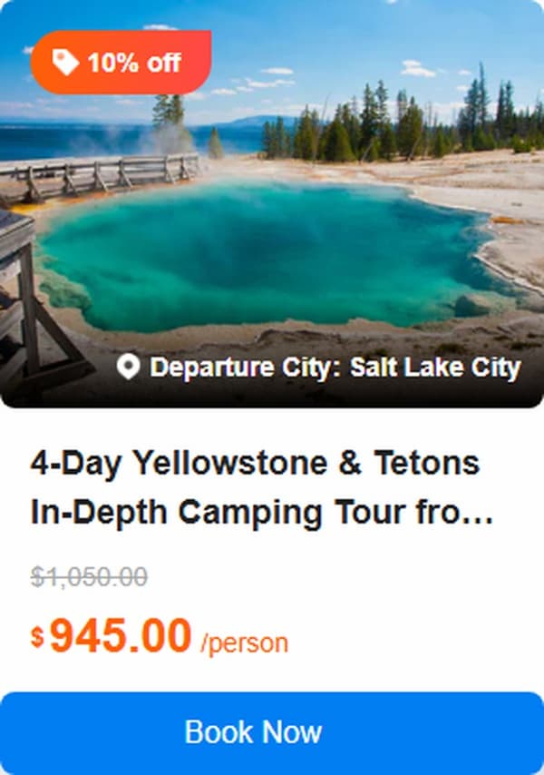 4-Day Yellowstone & Tetons In-Depth Camping Tour from Salt Lake City [Max 13 Small Group] 4.9 (43 reviews) Tour Code: 719076