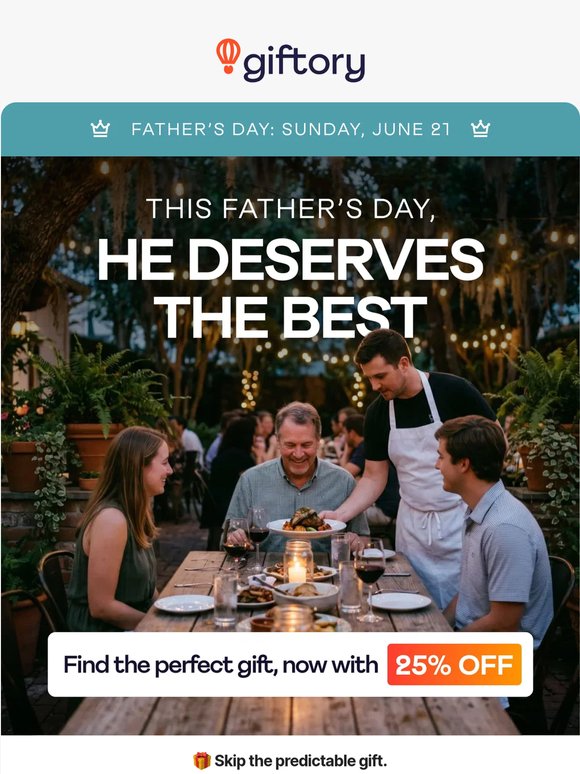 🎁 Upgrade His Father's Day - 25% Off