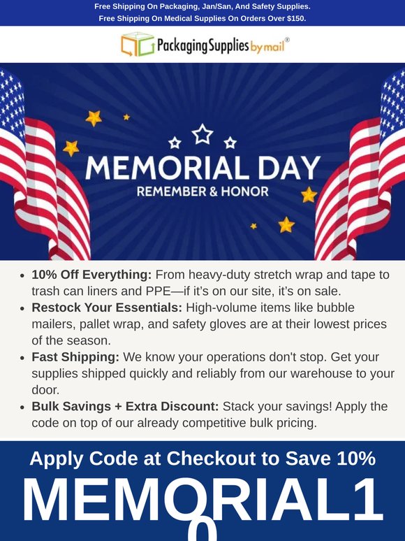 Final Hours! ⏳ Save 10% SITEWIDE for Memorial Day