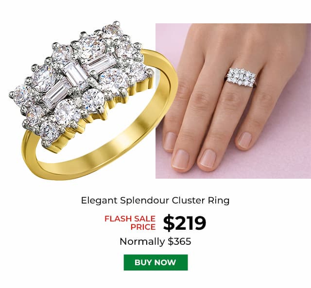 Elegant Splendour Cluster Ring Gold Clad