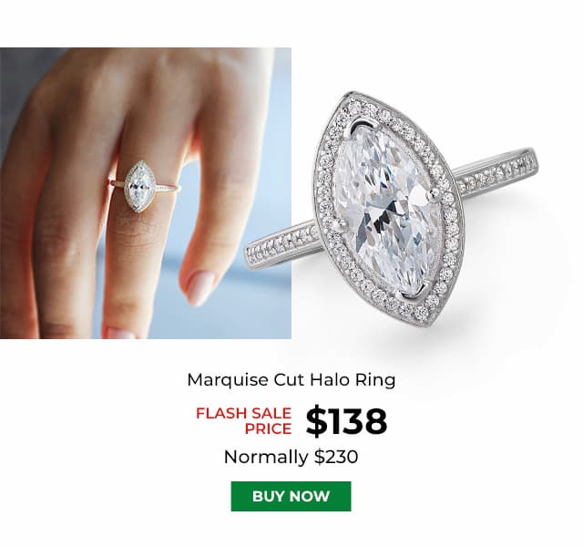 Marquise Cut Halo Ring Platinum Clad