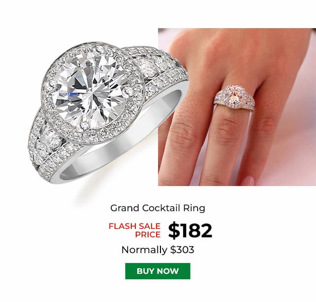 Grand Cocktail Ring Platinum Clad