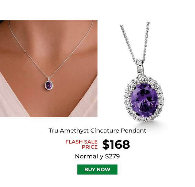 Tru Amethyst Cincature Pendant Platinum Clad