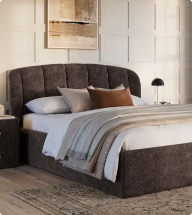 Amarilla Bouclé Ottoman Bed Frame
