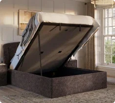 Amarilla Bouclé Ottoman Bed Frame