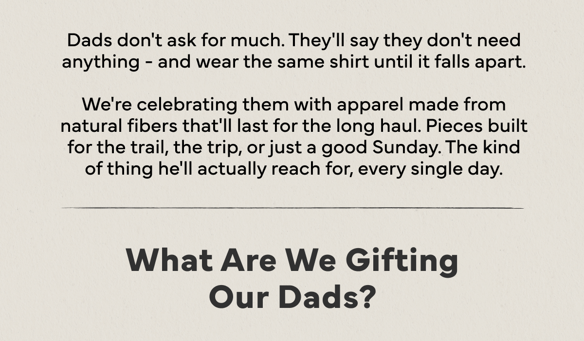 What are we gifting dads?