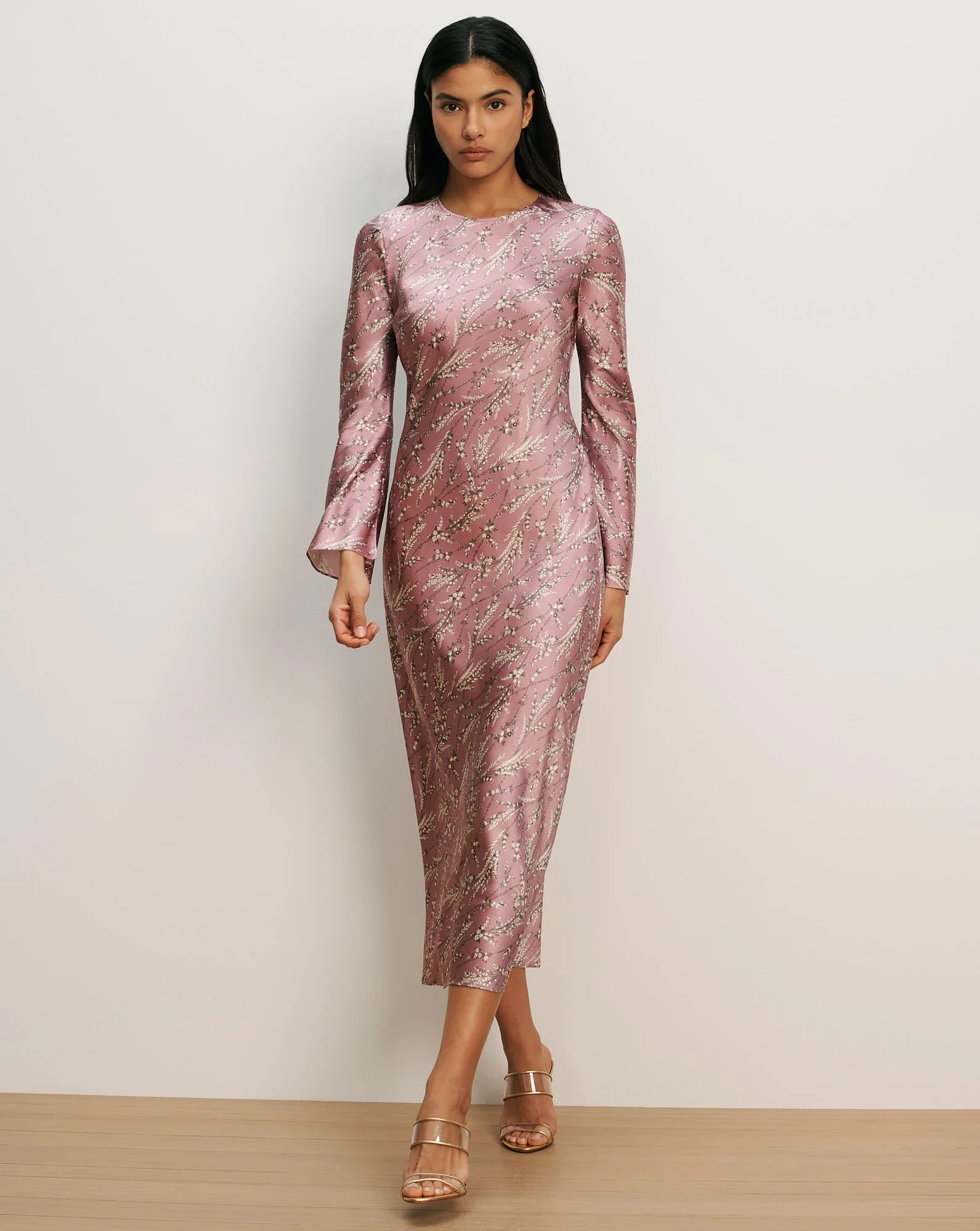 Image of Gemma Silk-Blend Midi Dress