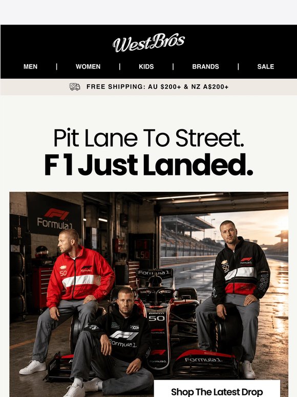 F1 Moto Jackets, Spark Hoodie + fresh Mitchell & Ness heat.