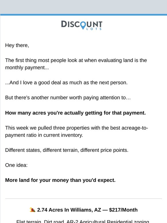 3 bang for your buck lots