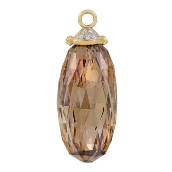 Coloured Diamond and Diamond Pendant