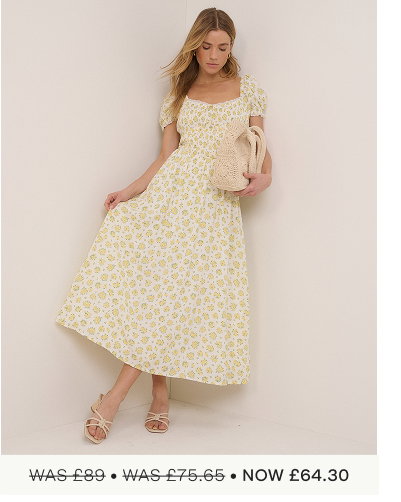 White Ditsy Floral Savanna Midi Dress