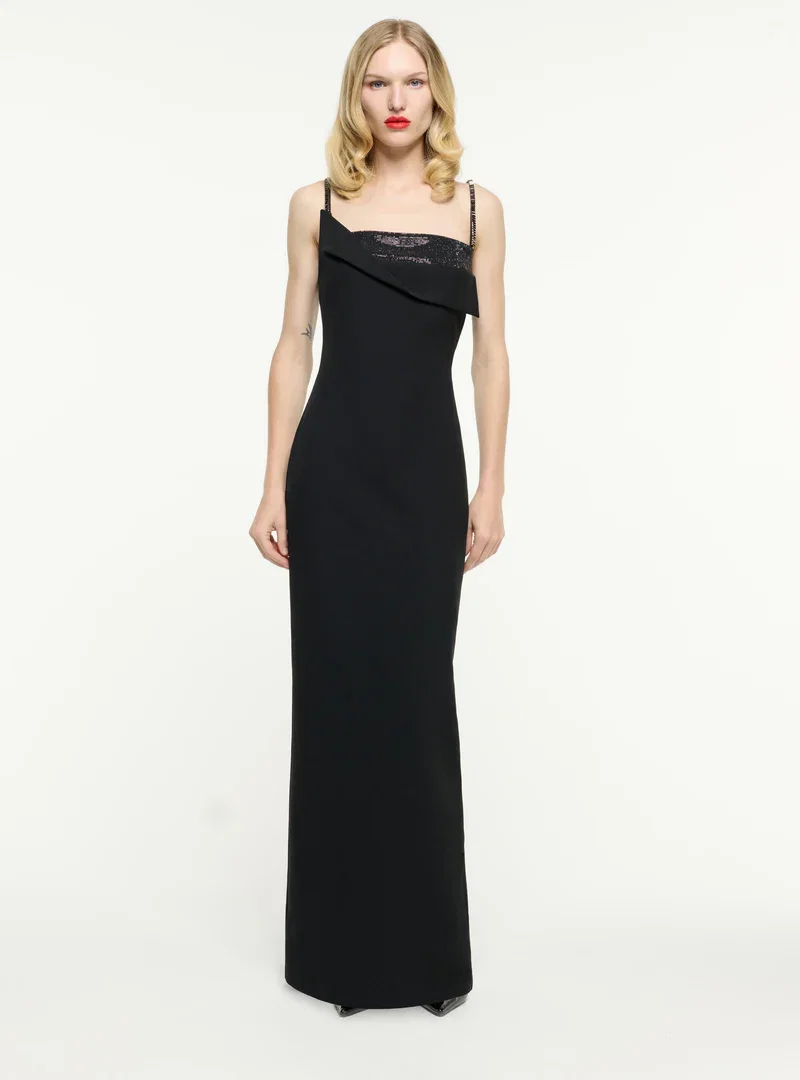 EMBELLISHED CREPE GOWN