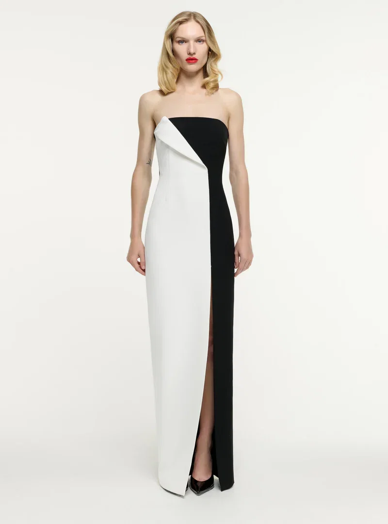 STRAPLESS CREPE GOWN