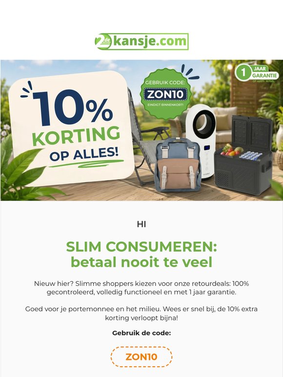 Voordat je de volle prijs betaalt… Pak 10% korting