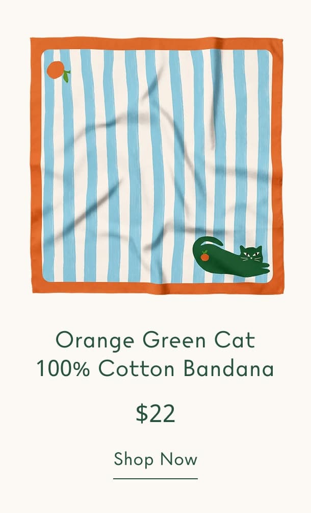 Orange Green cat Bandana