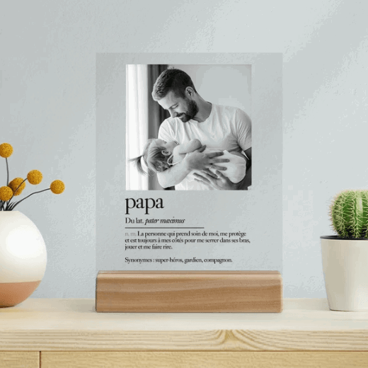  Impression sur plexiglas plaque définition papa photo personnalisable | tostadora