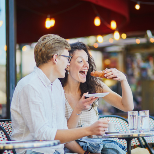 couple in cafe