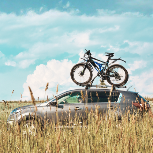car with bikes on roof