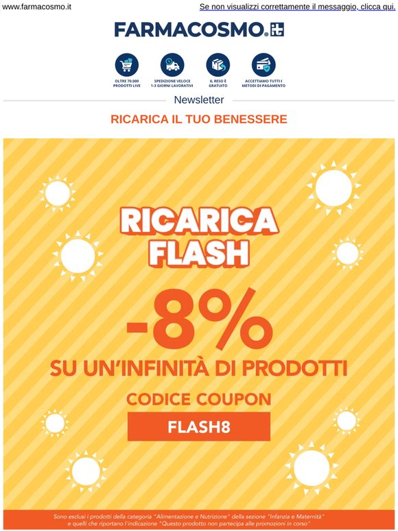 🔋  Solo 48 ore: il tuo -8% su TUTTO* è arrivato!