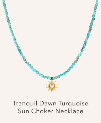 Tranquil Dawn Turquoise Sun Choker Necklace