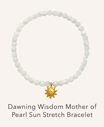 Dawning Wisdom Mother of Pearl Sun Stretch Bracelet