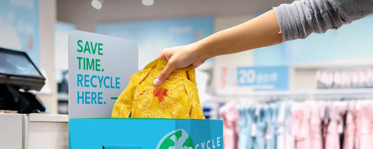 Recycle all brands of well-loved baby and kid clothing at participating Carter’s locations