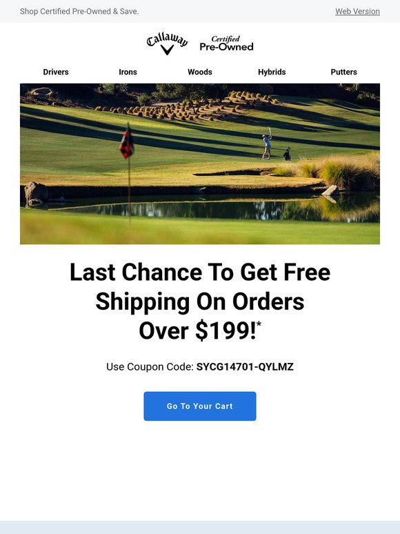 Last Chance To Receive Free Ground Shipping!