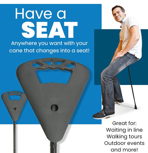 Man sitting on seat cane