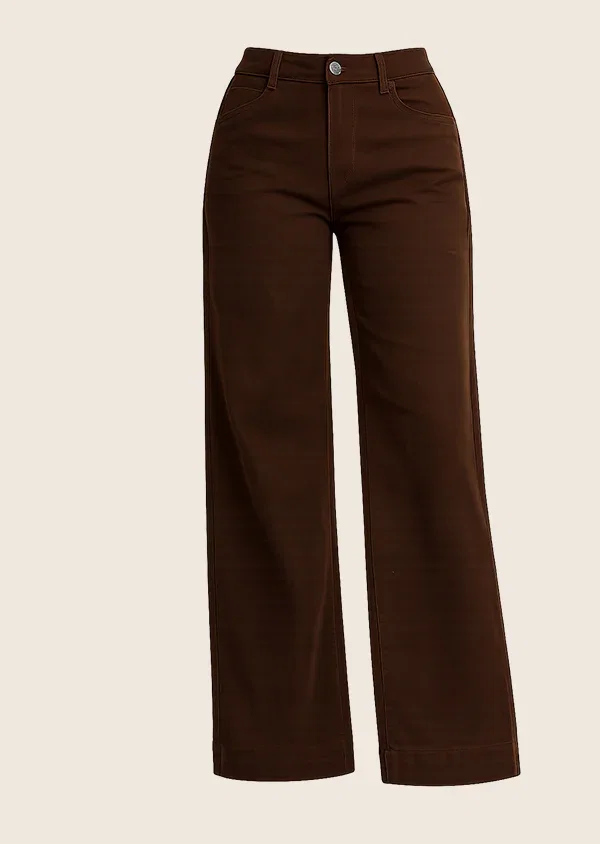 Torin High Rise Wide Leg Jeans in Chocolate Denim