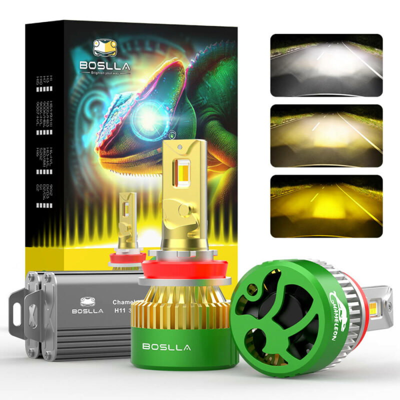 3-Color LED Headlight Bulbs 12000LM 100W | Boslla Chameleon C4