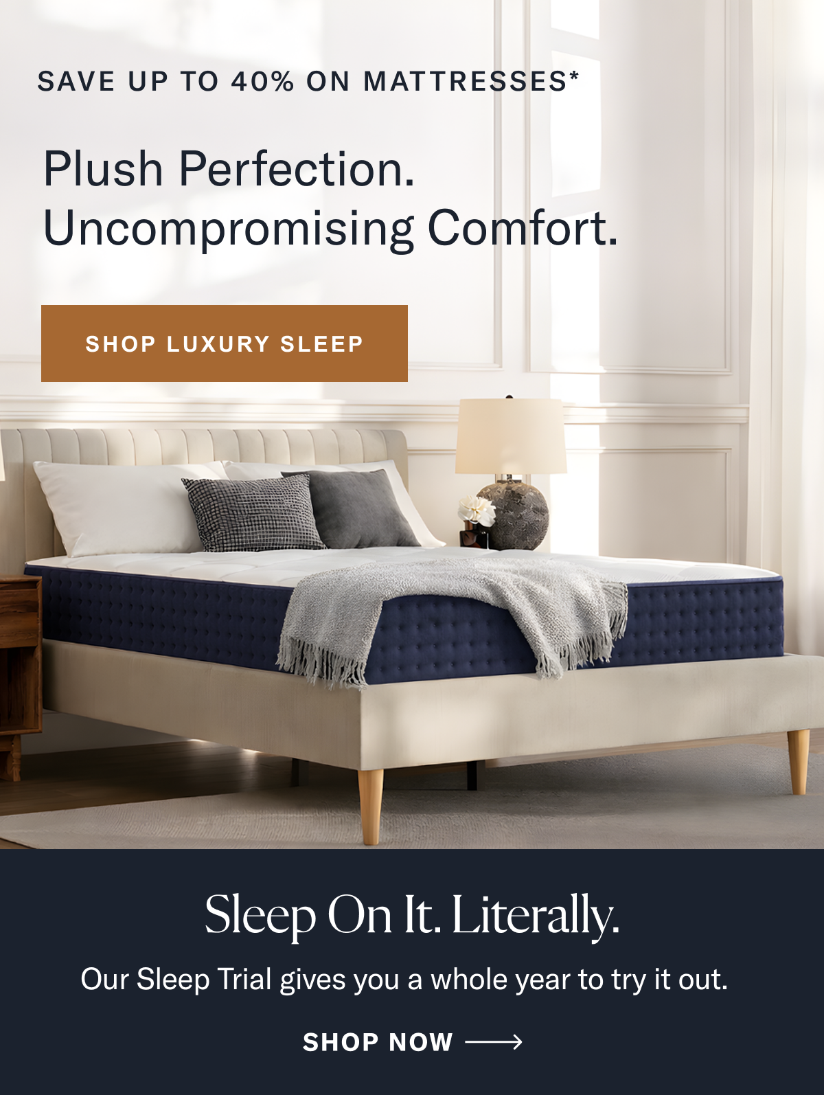 Save up to 40% on mattresses