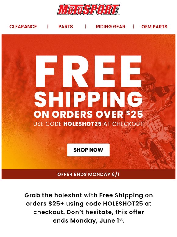 Gate Drops on Free Shipping: Code HOLESHOT25