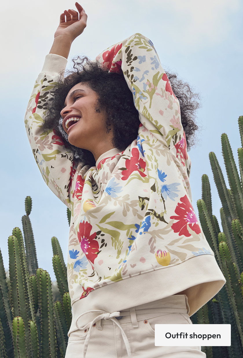 Outfit shoppen: Print Sweatshirt Oversize aus reiner Bio-Baumwolle