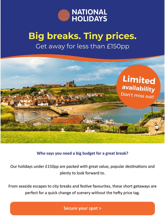 Fancy a getaway for under £150pp?