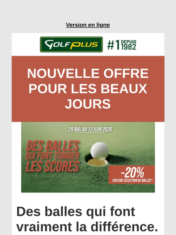 Offre spéciale sur les balles de golf